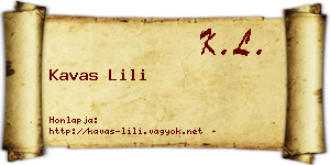 Kavas Lili névjegykártya