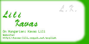 lili kavas business card